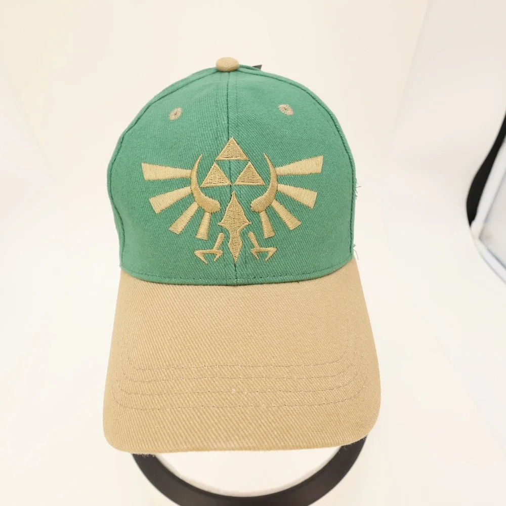 Nintendo Legend of Zelda Breath of the Wild Snapback Hat Green Tan CultureFly
